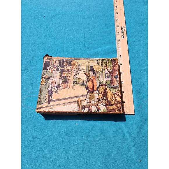 Antique 19th century victorian downtown Wood wooden jigsaw puzzle 1800s RARE - Picture 6 of 8